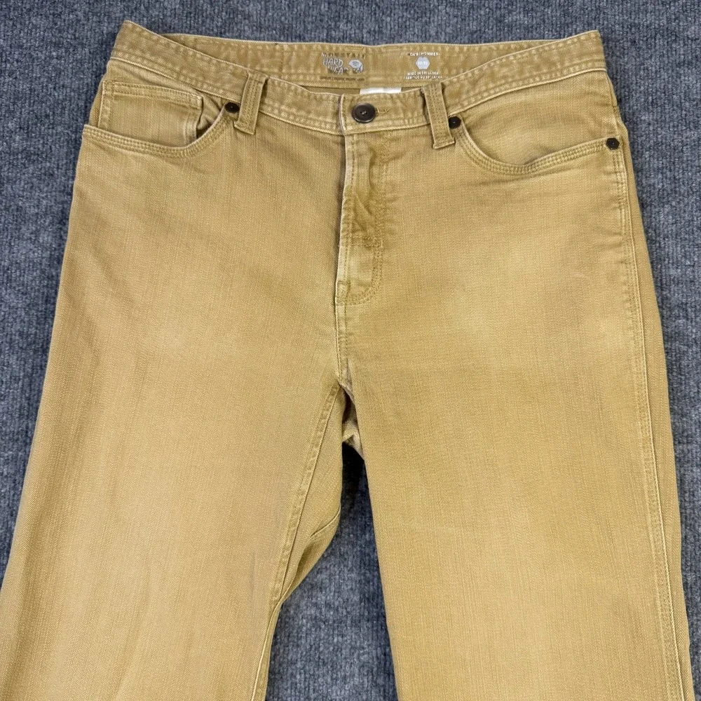 Mountain Hardwear Jeans Men 32x32 Golden Brown Tan Stretch Denim Straight Hiking